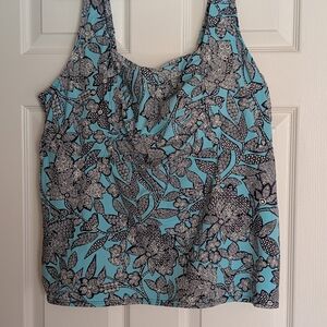 Lands' End Tankini 22W Long And Navy Swim Short 22W